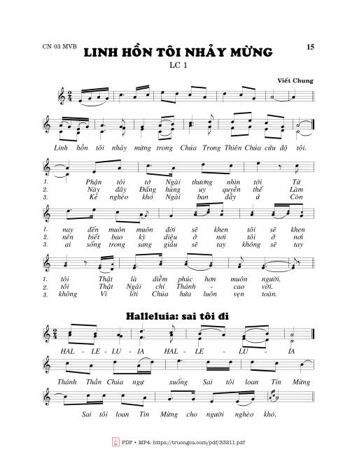 Sheet nhạc PDF bài Linh Hồn Tôi Nhảy Mừng