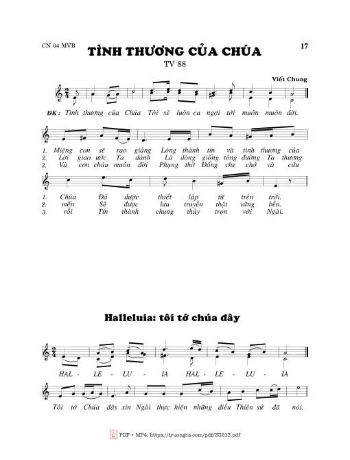 Sheet nhạc PDF bài Thánh Vịnh 88, Tình Thương Của Chúa