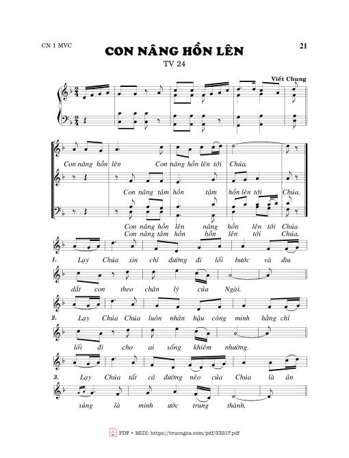 Thánh Vịnh 24, Con Nâng Hồn Lên