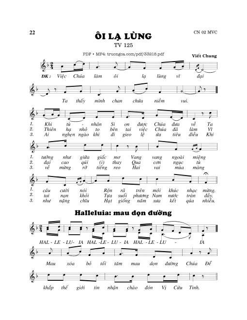 Sheet nhạc PDF bài Thánh Vịnh 125, Ôi Lạ Lùng