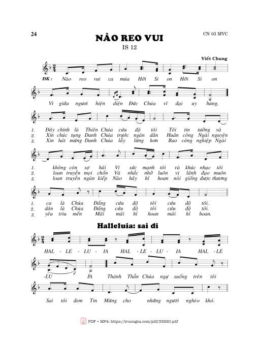 Sheet nhạc PDF bài Nào Reo Vui - Viết Chung