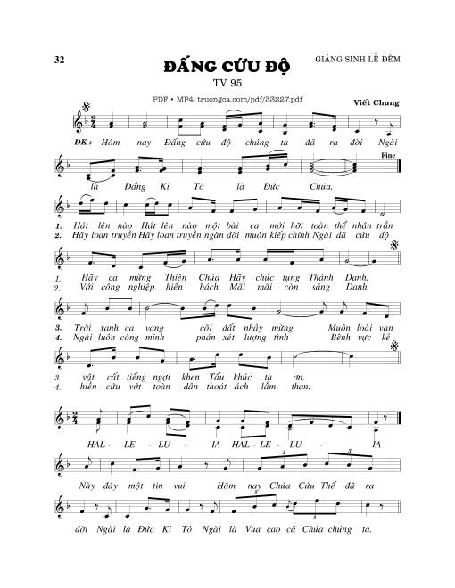 Sheet nhạc PDF bài Thánh Vịnh 95, Đấng Cứu Độ