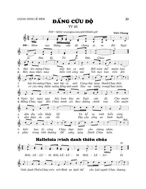 Sheet nhạc PDF bài Thánh Vịnh 95, Đấng Cứu Độ 2