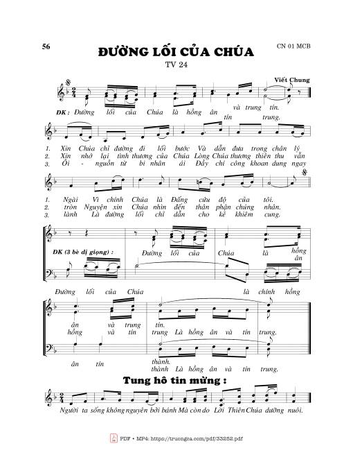 Sheet nhạc PDF bài Thánh Vịnh 24, Đường Lối Của Chúa