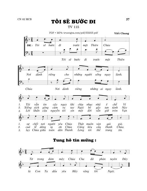 Sheet nhạc PDF bài Thánh Vịnh 115, Tôi Sẽ Bước Đi