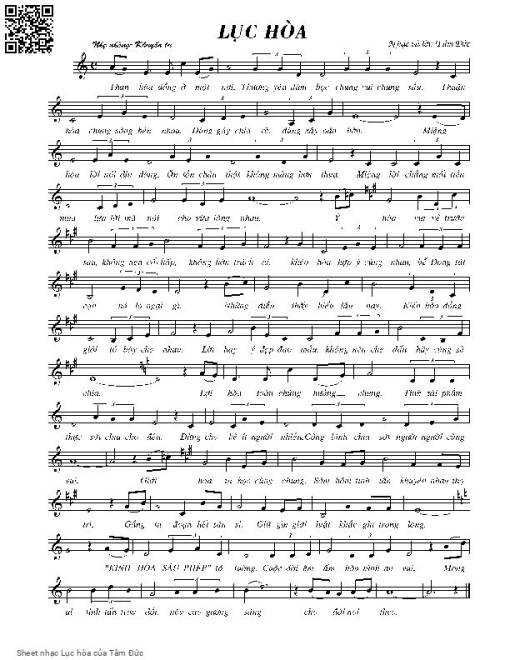 Sheet nhạc PDF bài Lục hòa - Tâm Đức