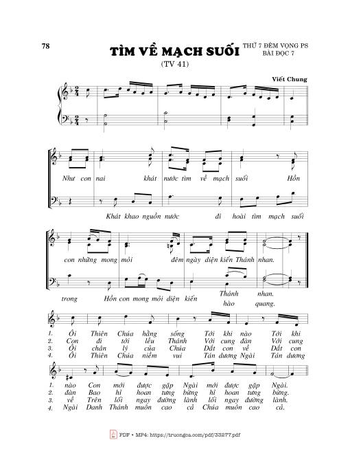 Thánh Vịnh 41, Tìm Về Mạch Suối