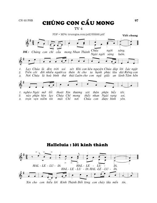 Thánh Vịnh 4, Chúng Con Cầu Mong