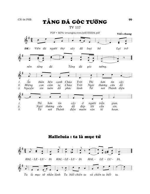 Sheet nhạc PDF bài Thánh Vịnh 117, Tảng Đá Góc Tường