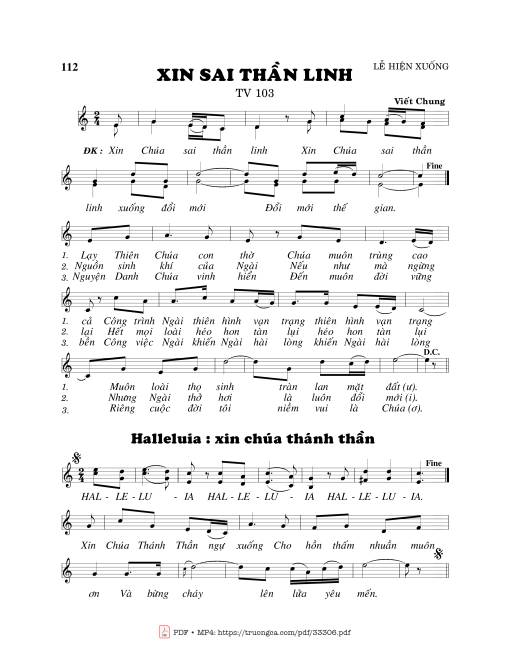 Thánh Vịnh 103, Xin Sai Thần Linh