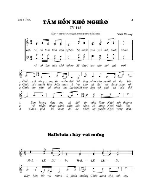 Sheet nhạc PDF bài Thánh Vịnh 145, Tâm Hồn Khó Nghèo