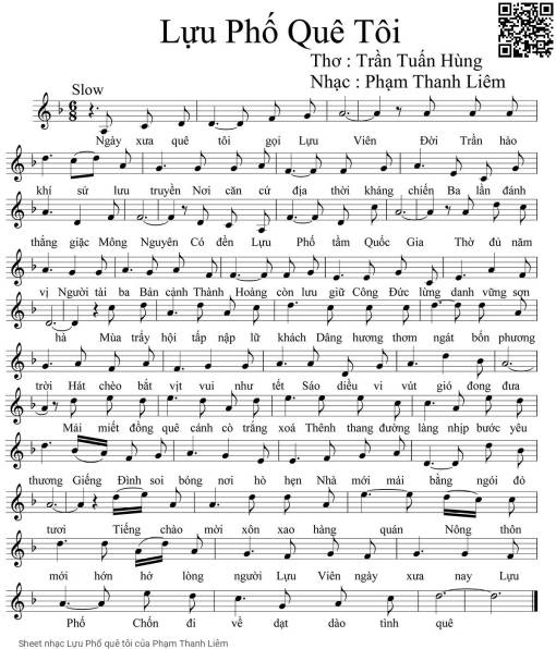 Sheet nhạc PDF bài Lựu Phố quê tôi