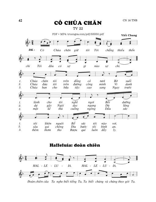 Sheet nhạc PDF bài Thánh Vịnh 22, Có Chúa Chăn