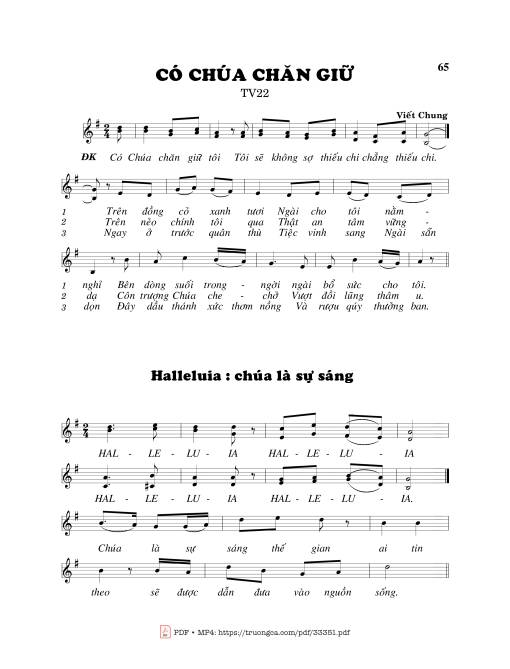 Sheet nhạc PDF bài Thánh Vịnh 22, Có Chúa Chăn Giữ