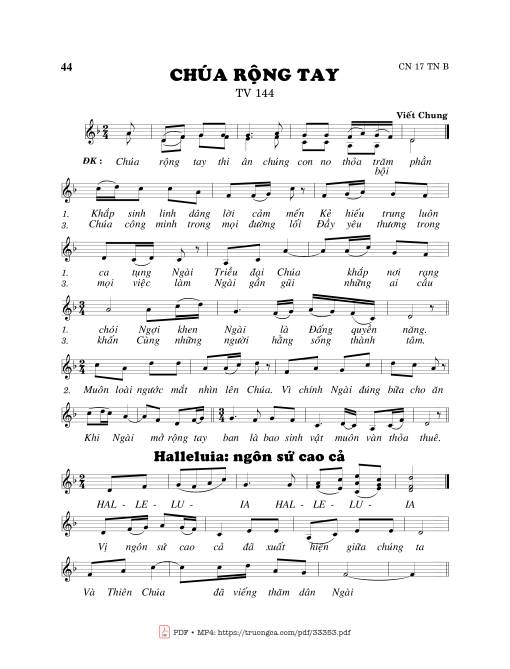 Thánh Vịnh 144, Chúa Rộng Tay