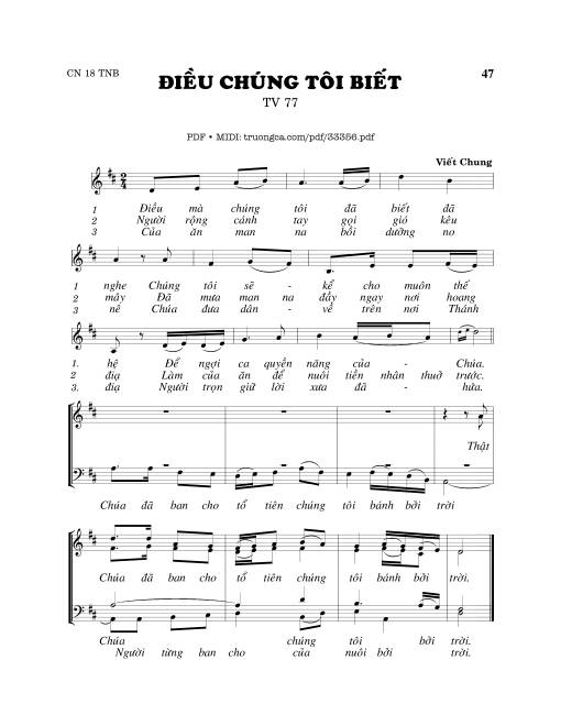 Thánh Vịnh 77, Điều Chúng Tôi Biết