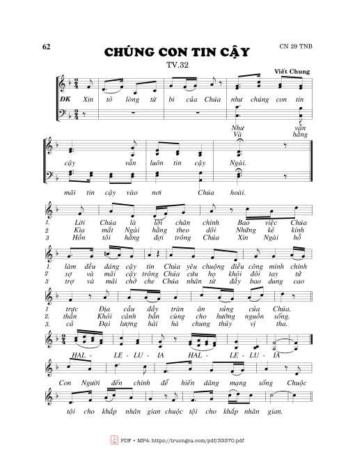 Thánh Vịnh 32, Chúng Con Tin Cậy