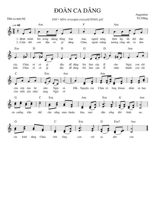 Đoản Ca Dâng - Agustino Trí Dũng