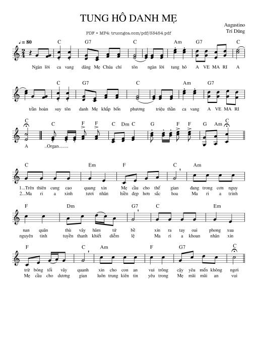 Tung Hô Danh Mẹ - Agustino Trí Dũng