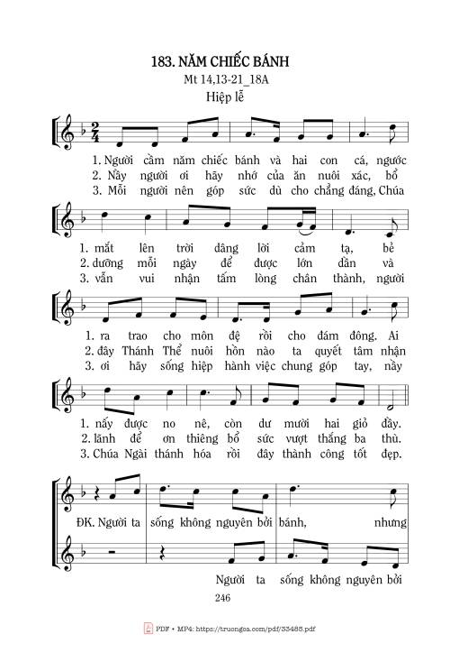 Sheet nhạc PDF bài Năm Chiếc Bánh