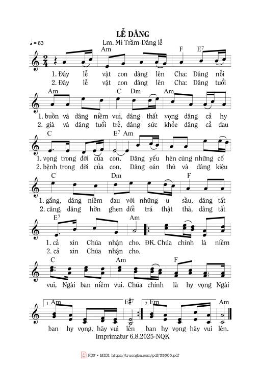 Lễ Dâng - Mi Trầm