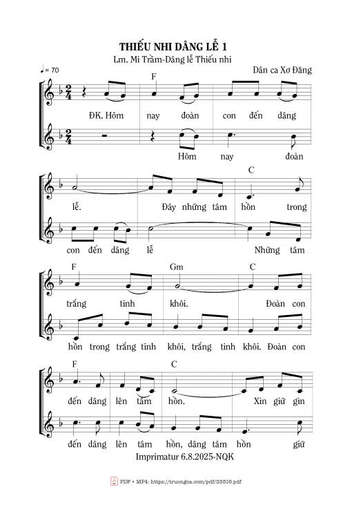 Thiếu Nhi Dâng Lễ 1