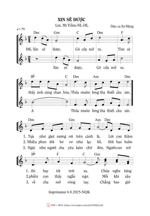 Xin Dẽ Được - Mi Trầm