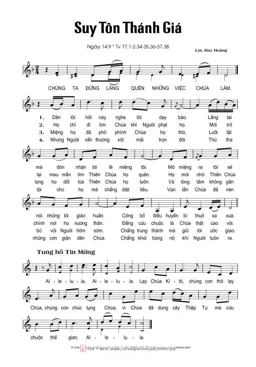 Thánh Vịnh 77, Suy Tôn Thánh Giá