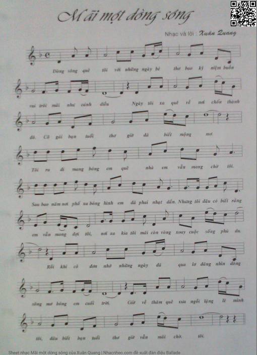 Sheet nhạc PDF bài Mãi một dòng sông