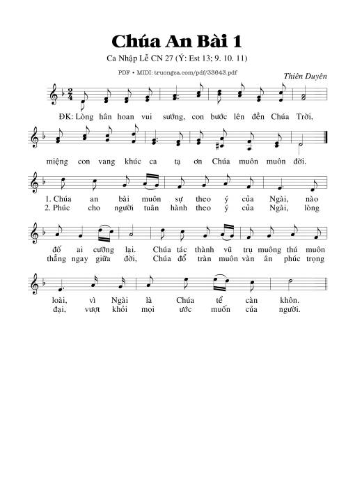 Chúa An Bài. 1 - Thiên Duyên