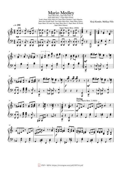 Mario Medley Piano - Koji Kondo