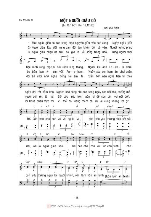 Sheet nhạc PDF bài Một Người Giàu Có