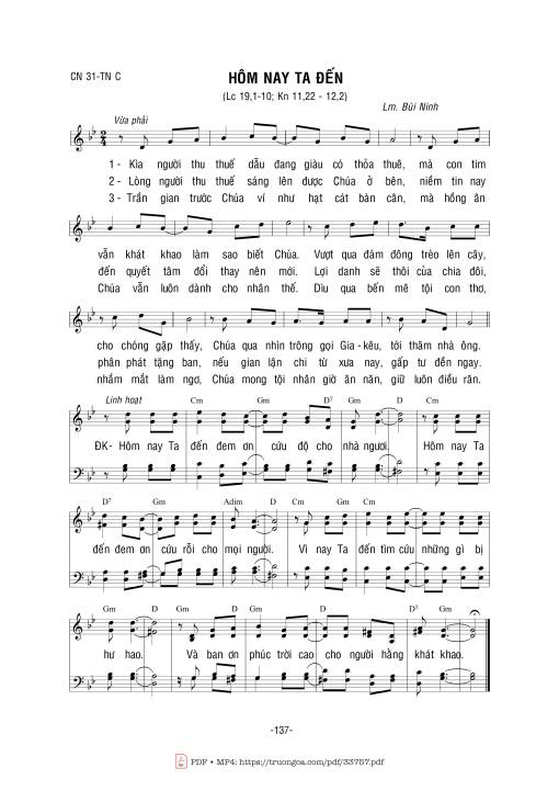 Sheet nhạc PDF bài Hôm Nay Ta Đến