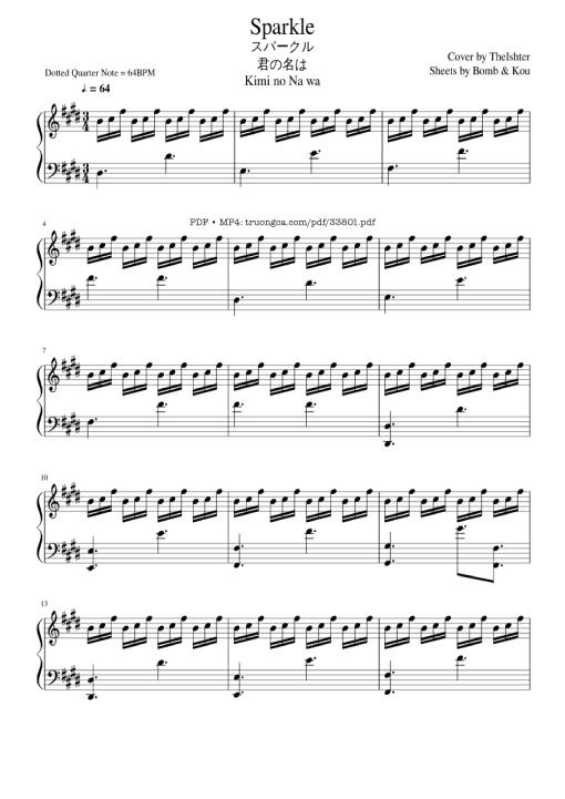 Sparkle Kimi no Na wa - (君の名は) piano