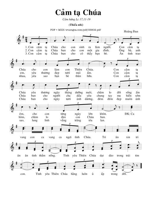 Cảm Tạ Chúa - Hoàng Đan