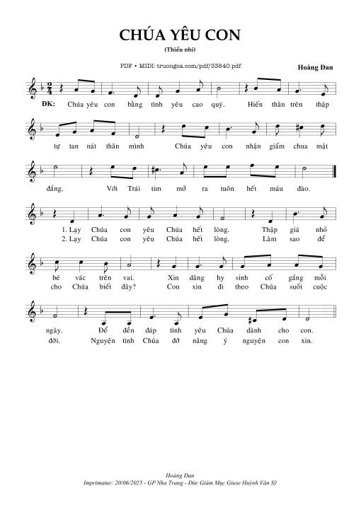 Chúa Yêu Con - Hoàng Đan