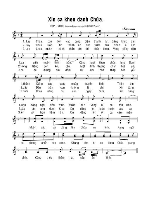 Xin Ca Khen Danh Chúa