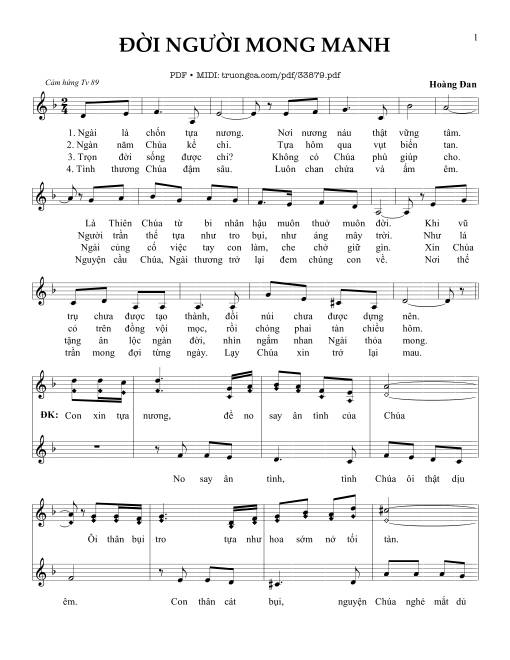 Sheet nhạc PDF bài Đời Người Mong Manh