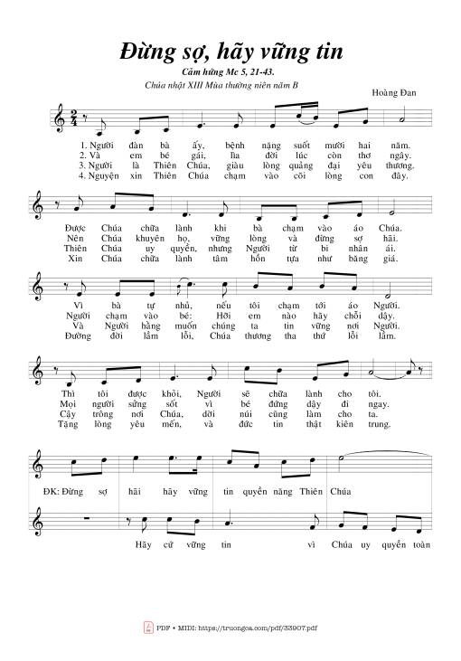 Đừng Sợ, Hãy Vững Tin