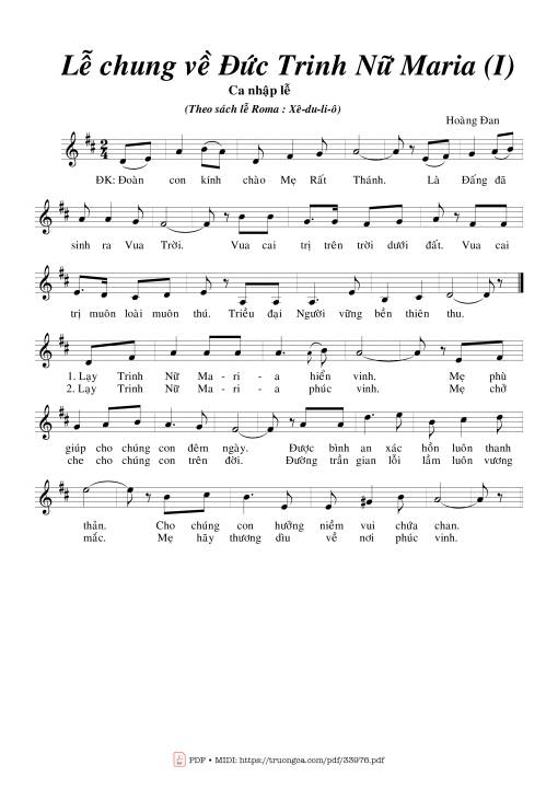 Lễ Chung Về Đức Trinh Nữ Maria (2)