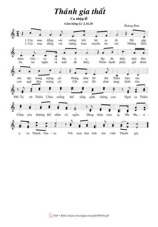 Lễ Thánh Gia - Hoàng Đan