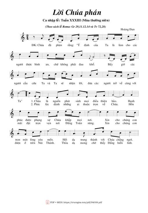 Lời Chúa Phán - Hoàng Đan