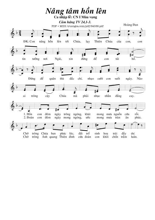 Sheet nhạc PDF bài Nâng Tâm Hồn Lên