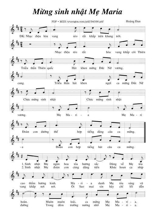 Mừng Sinh Nhật Mẹ Maria