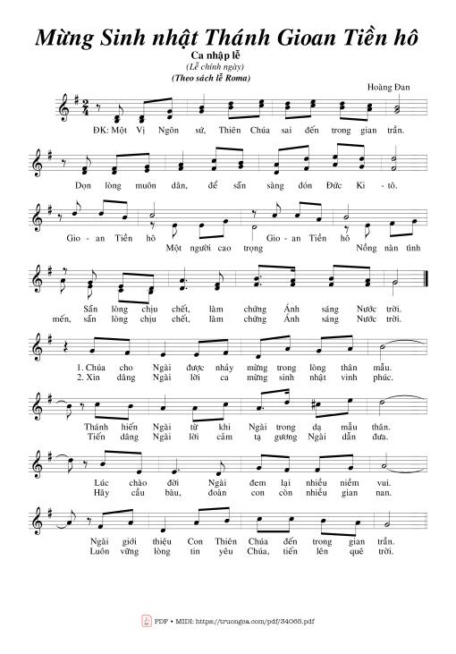 Mừng Sinh Nhật Thánh Gioan Tiền Hô