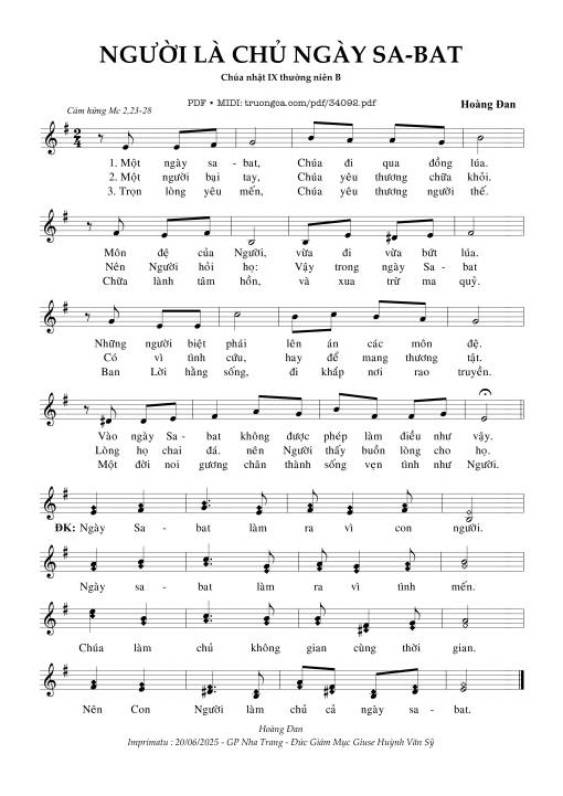Người Là Chủ Ngày Sabat
