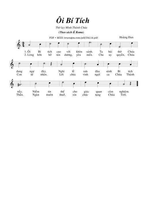 Ôi Bí Tích - Hoàng Đan