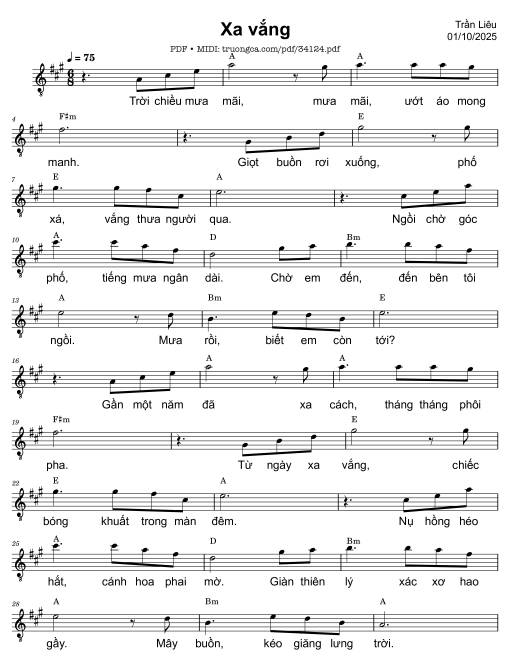 Xa vắng - Trần Liêu