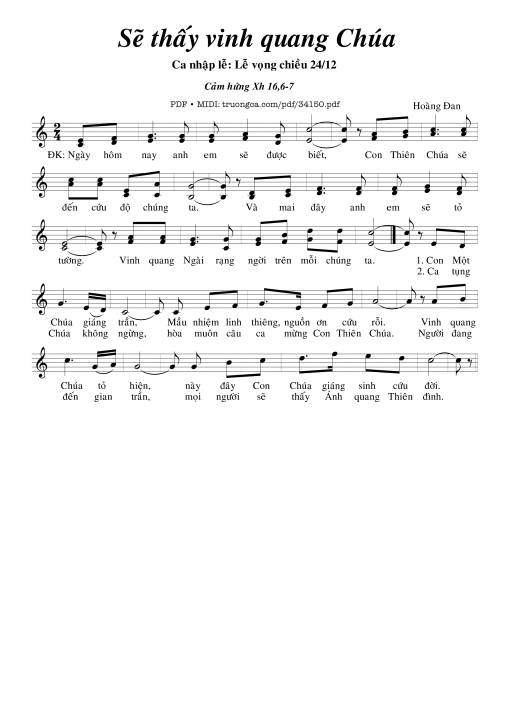 Sẽ Thấy Vinh Quang Chúa