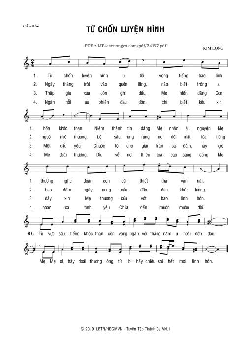Sheet nhạc PDF bài Từ Chốn Luyện Hình